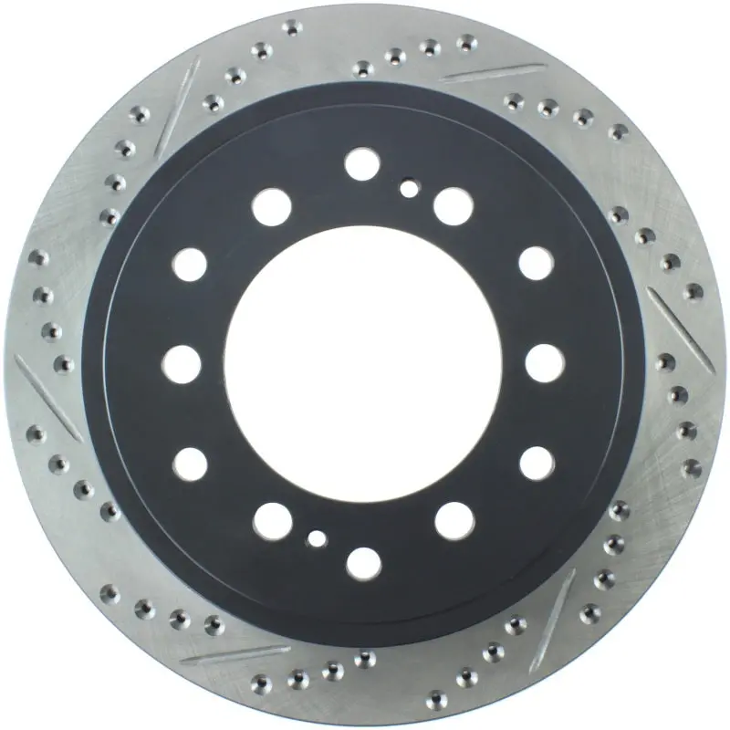 Stoptech Power Slot 03-09 Toyota 4 Runner / 03-09 Lexus Gx470 Drilled & Slotted Right Rear Rotor 1