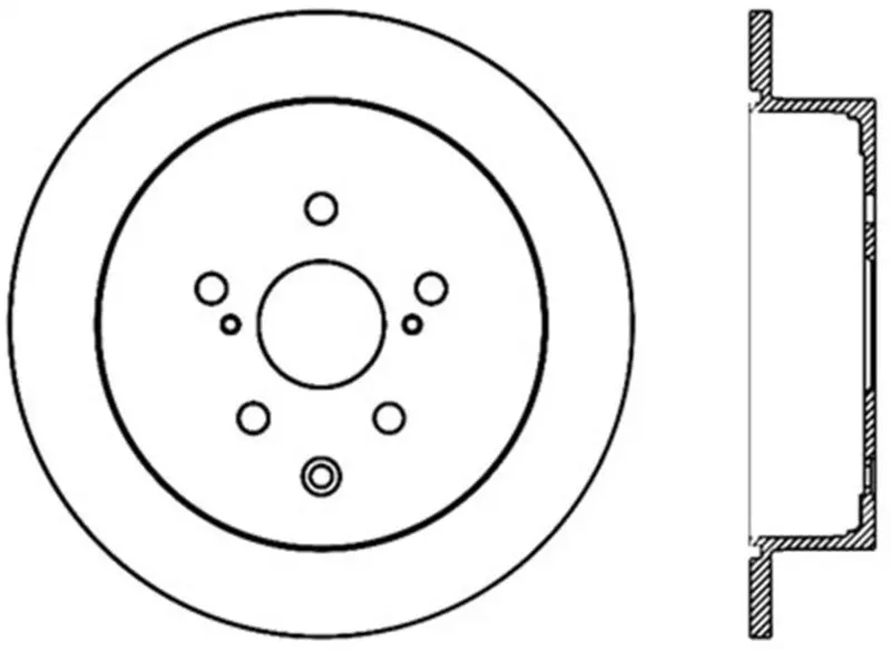 Stoptech 14-16 Toyota Highlander Sport Drilled Rear Passenger Side Brake Rotor 1