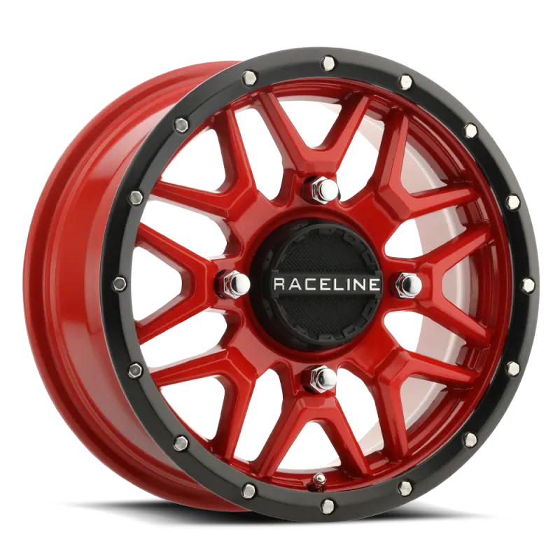 Raceline A94r Krank 14X7in / 4X137 Bp / 38Mm Offset / 110.18Mm Bore - Red & Black Lip Wheel 1