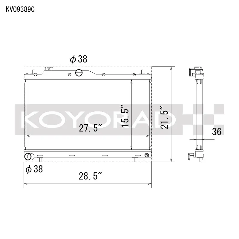 Koyo 22-25 Subaru Wrx All Aluminum Performance Radiator 1
