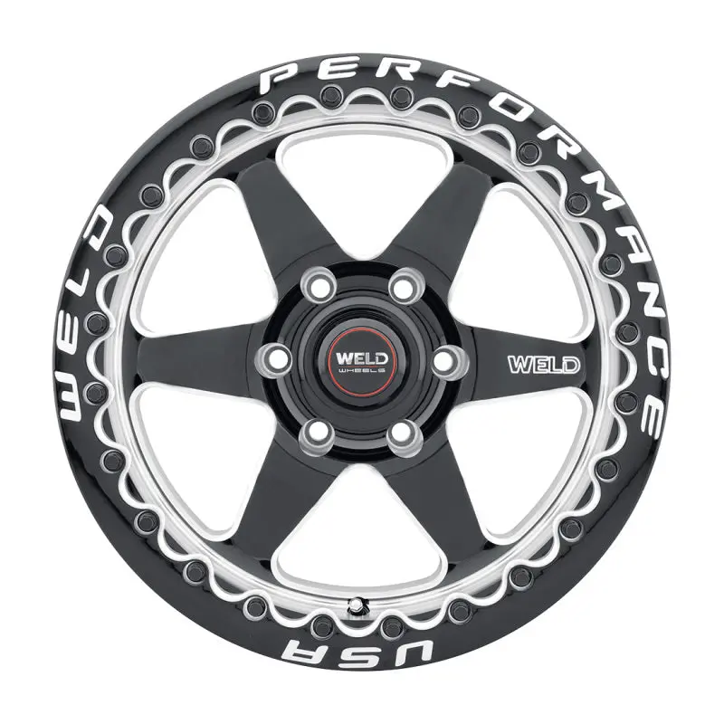 Weld S904 15X12 Ventura Beadlock 5X114.3 Et28 Bs7.6 Gloss Blk Mil Dia 78.1 1