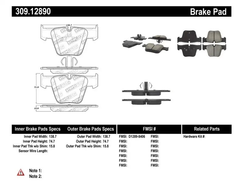Stoptech Performance Brake Pads 1
