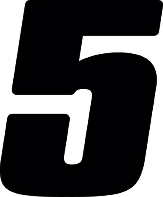 Hardline Dirt Digits 3Pk 4 In. - High Gloss Number 5 - Black 1