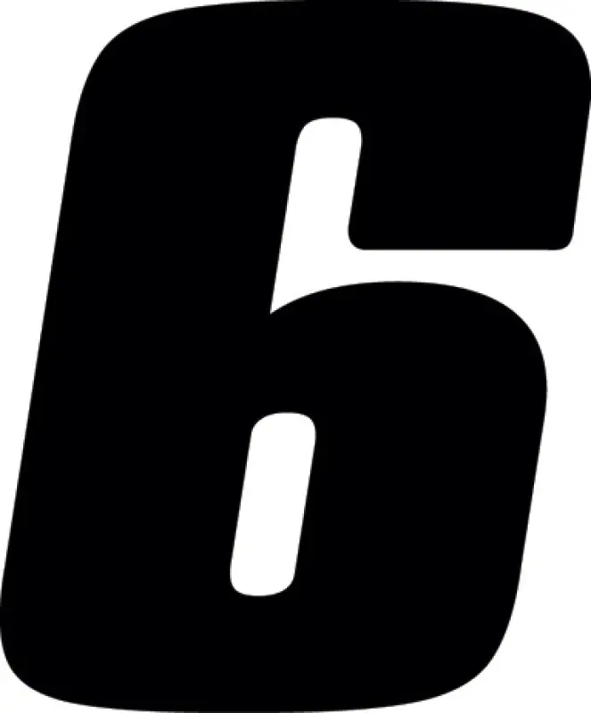 Hardline Dirt Digits 3Pk 4 In. - High Gloss Number 6 - Black 1