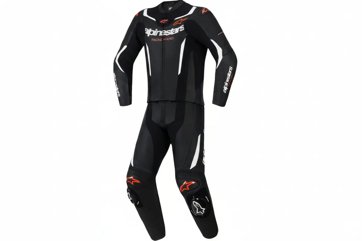 Alpinestars Gp Force V2 2-Piece Leather Suit - Black/White/Red Fluo - Us 50 / Eu 60 3160126-1231-60 1