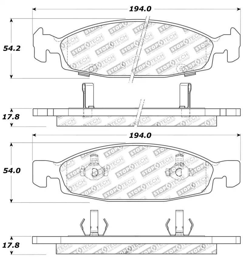 Stoptech Sport Brake Pads W/Shims And Hardware - Front 1