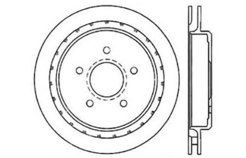 Stoptech Power Slot 97-10 Chevrolet Corvette Rear Right Drilled Rotors 1