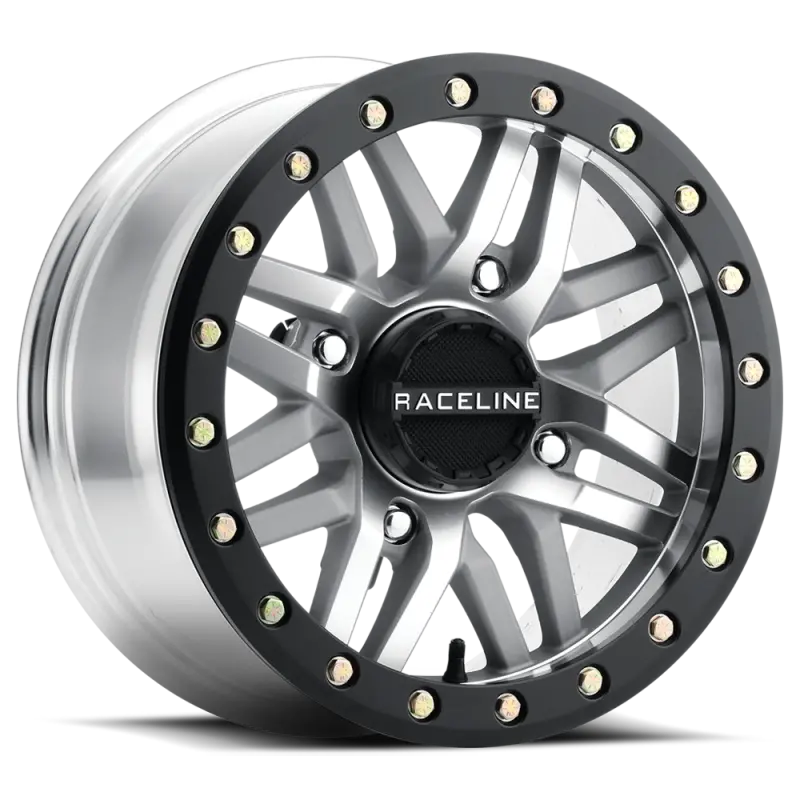Raceline A91ma Ryno 15X10in/4X137 Bp/0Mm Offset/110.18Mm Bore - Machined & Black Ring Beadlock Wheel 1