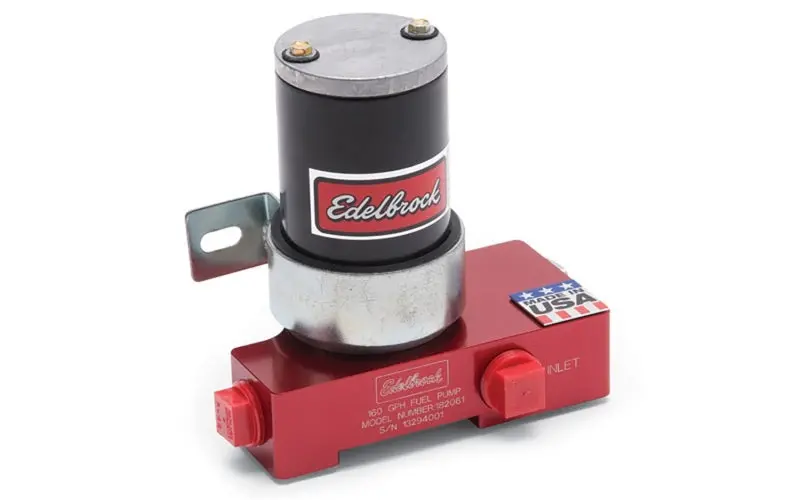 Edelbrock Fuel Pump Electric Quiet-Flo Carbureted 160Gph 1/2In In 1/2In Out 160 Gph Red 1