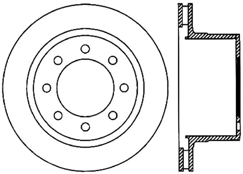 Stoptech Power Slot 06-08 Dodge Ram 1500 / 03-08 Ram 2500/3500 All Rear Right Slotted Cryo Rotor 1