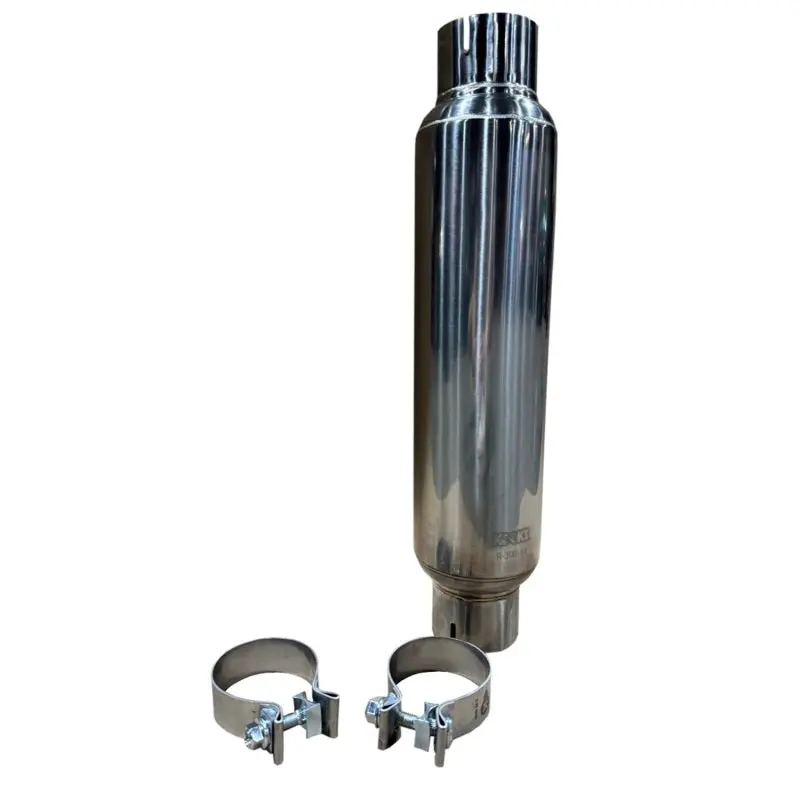 Kooks 3In. Round Clamp In Muffler 14In. Long Polished Stainless Steel 1
