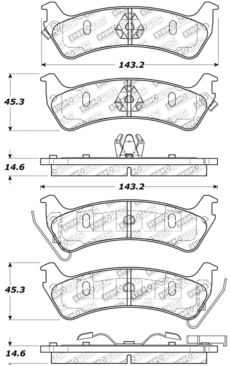 Stoptech Sport Brake Pads W/Shims And Hardware - Rear 1