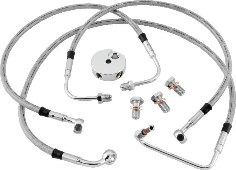 Twin Power L86-11 Flst Models Exc 09-12 Flstc 10-11 Flstb Ss Dot Brake Line Kit Front +6 In Length 1