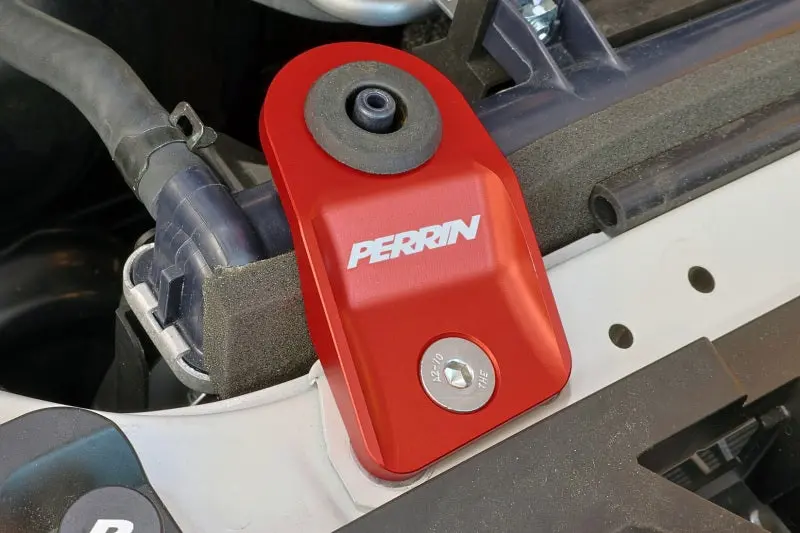 Perrin 15-21 Subaru Wrx/Sti / 13-17 Crosstrek / 12-16 Impreza Upper Radiator Bracket Set - Red 1