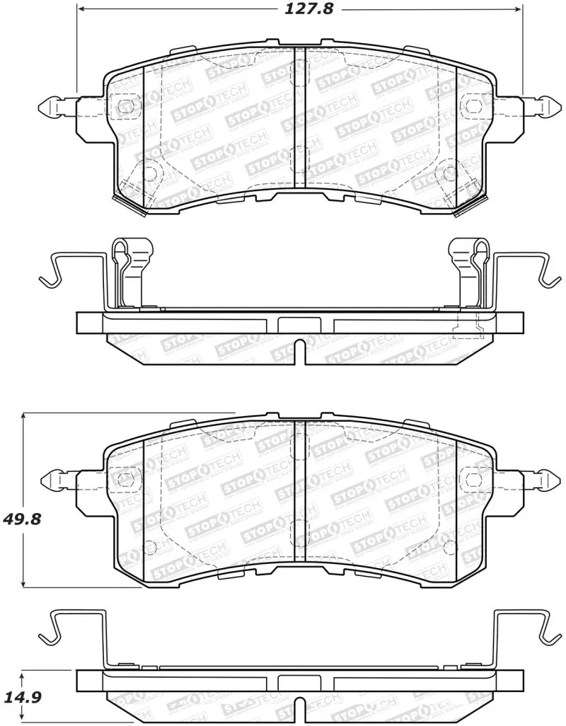 Stoptech Sport Brake Pads W/Shims And Hardware - Rear 1