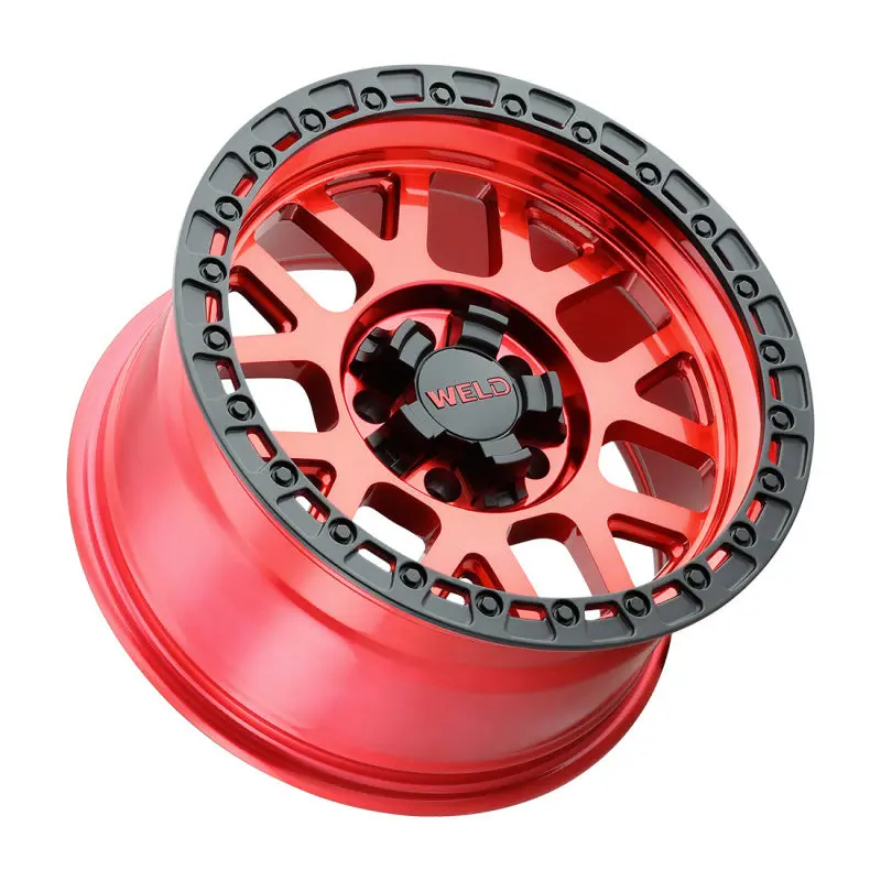 Weld Off-Road W133 17X9 Cinch 6X135 6X139.7 Et-12 Bs4.50 Candy Red / Satin Black Ring 106.1 1