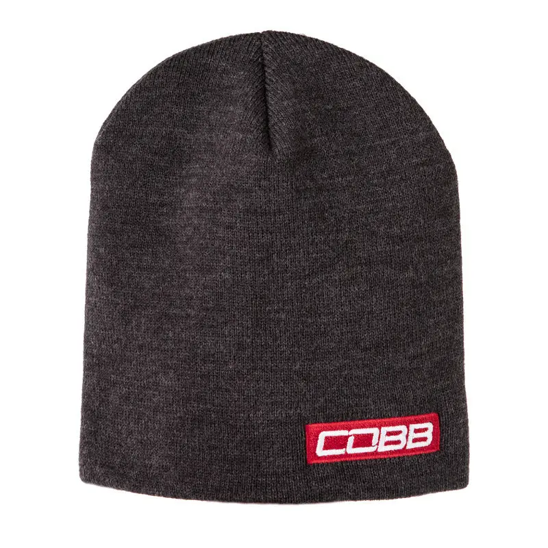 Cobb Tuning Bar Logo Knit Beanie - Gray W/Red Logo 8In. Tall Os 1