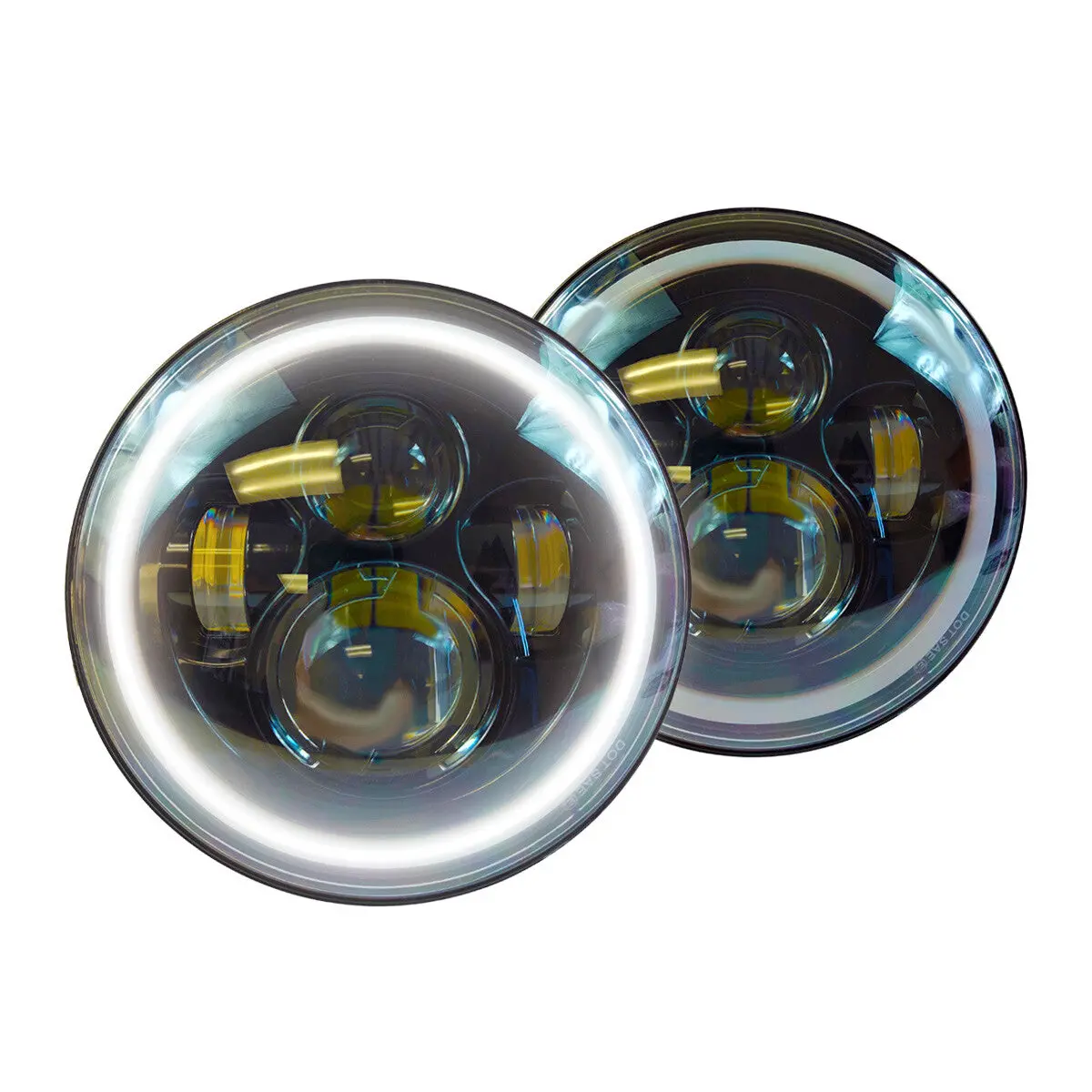 Round 7 Inch Halo Ring Angel Eyes Led Headlights Compatible With Jeep Wrangler 1