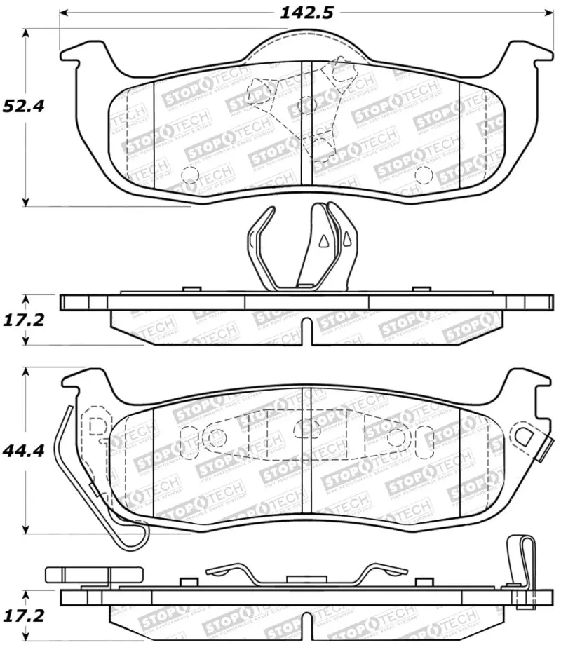 Stoptech Sport Brake Pads W/Shims And Hardware - Front 1