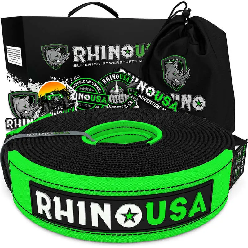 Rhino Usa Recovery Tow Strap 2Inx20ft (Black) 1