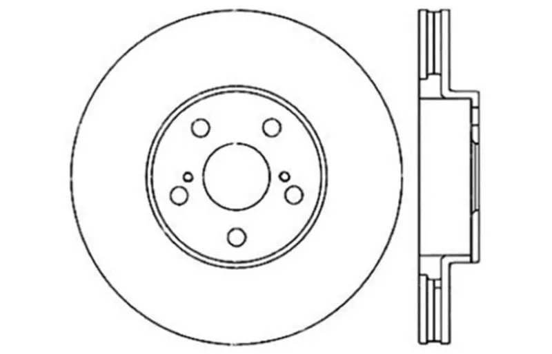 Stoptech 03-08 Pontiac Vibe / 05-09 Scion Tc / 03-08 Toyota Matrix Front Left Drilled Rotor 1