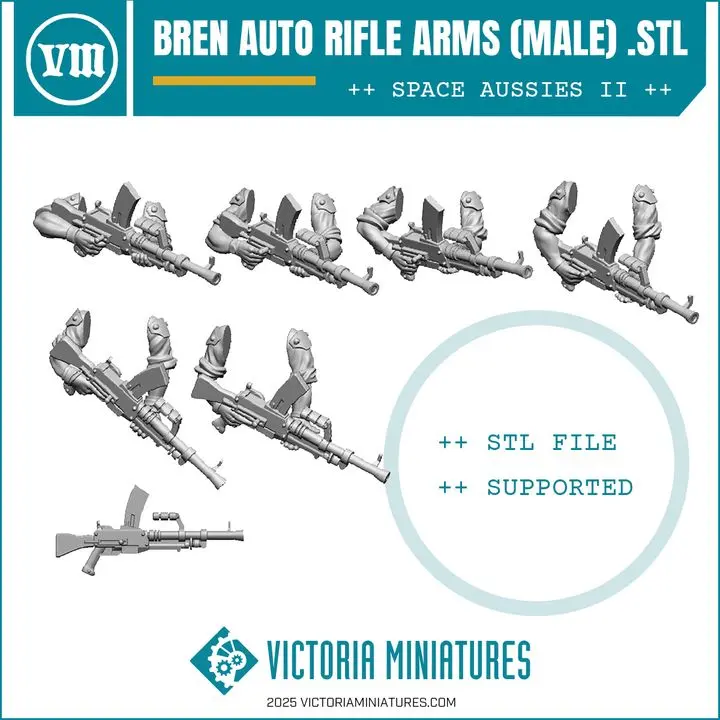 Bren Auto Rifle Arms (Male) .Stl Download 1