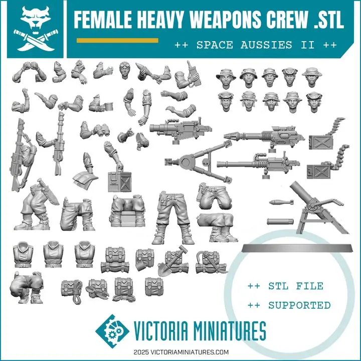 Devils's Female Modular Heavy Weapons Crews .Stl Download 1