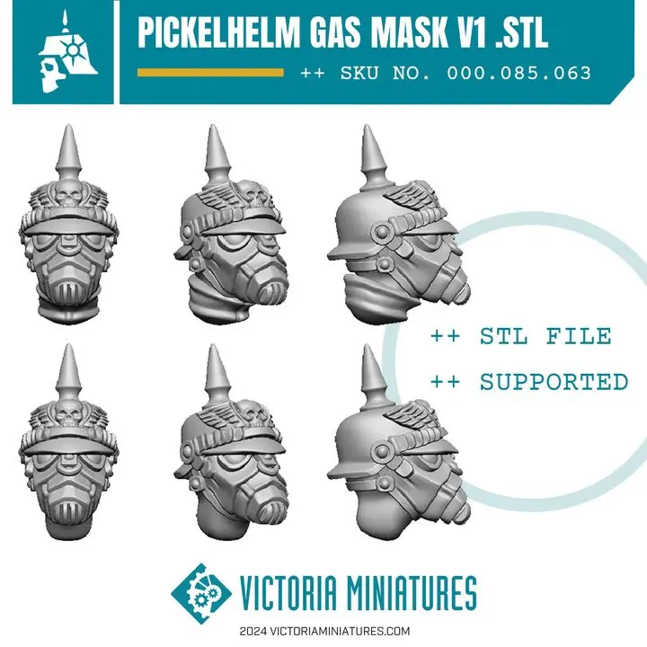 Pickelhelm Gas Mask Heads V1 .Stl Download 1