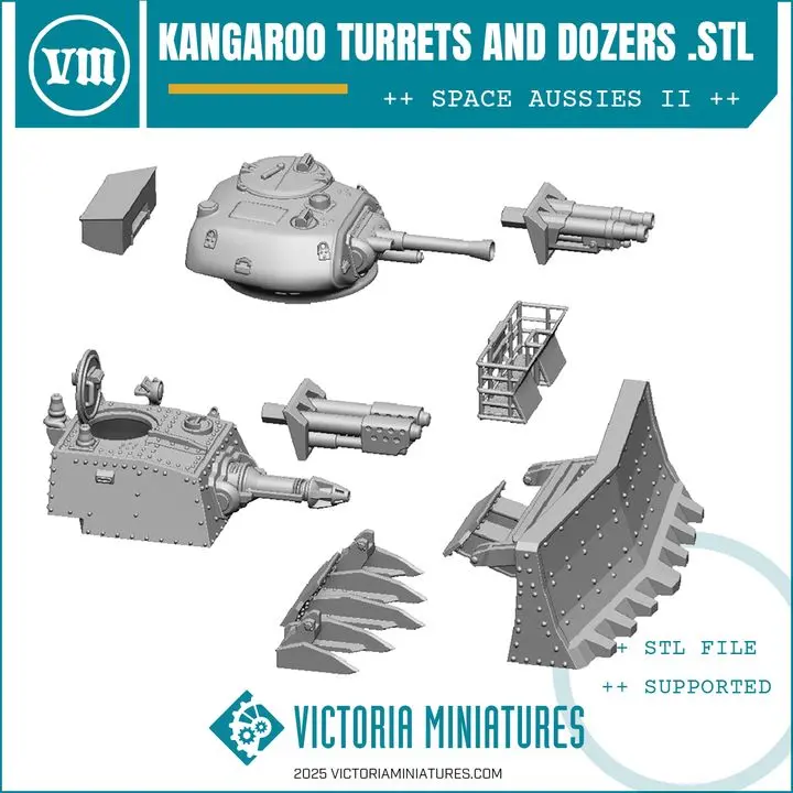Kangaroo Apc Turrets And Dozers .Stl Download 1