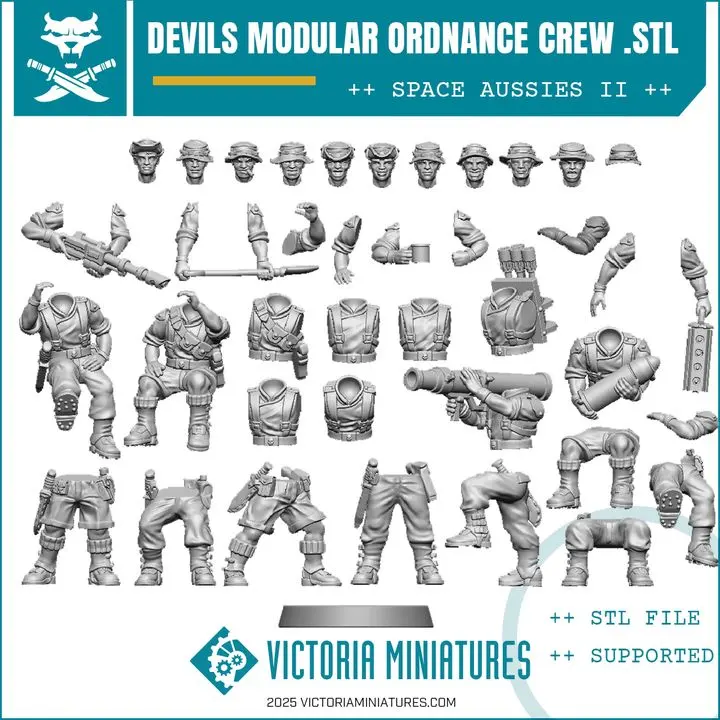 Devil's Modular Ordnance Crew .Stl Download 1