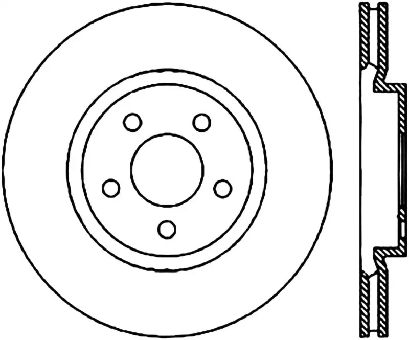 Stoptech Power Slot 05 Chrysler 300C 5.7L V8 W/ Vented Rear Disc Front Left Cryo Slotted Rotor 1