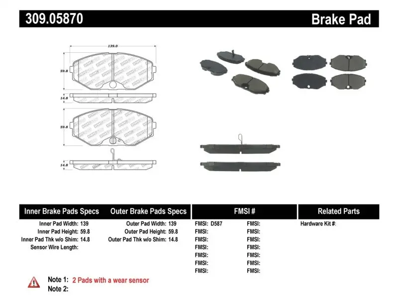 Stoptech Performance Brake Pads 1