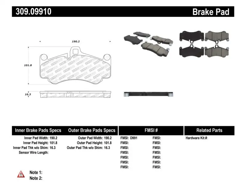 Stoptech Performance Brake Pads 1
