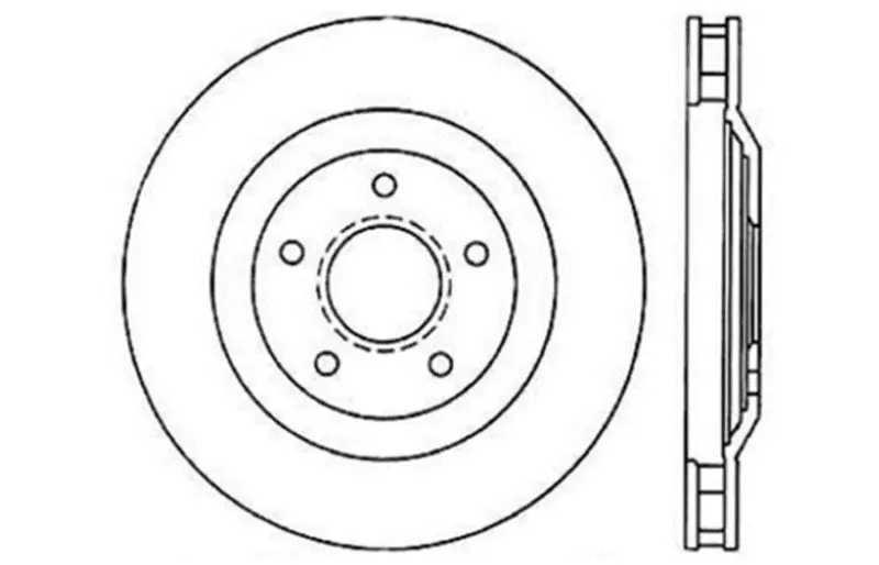 Stoptech Power Slot 97-04 Chevy Corvette / 04 & 08 Cadillac Xlr/Xlr-V Front Left Drilled Rotors 1