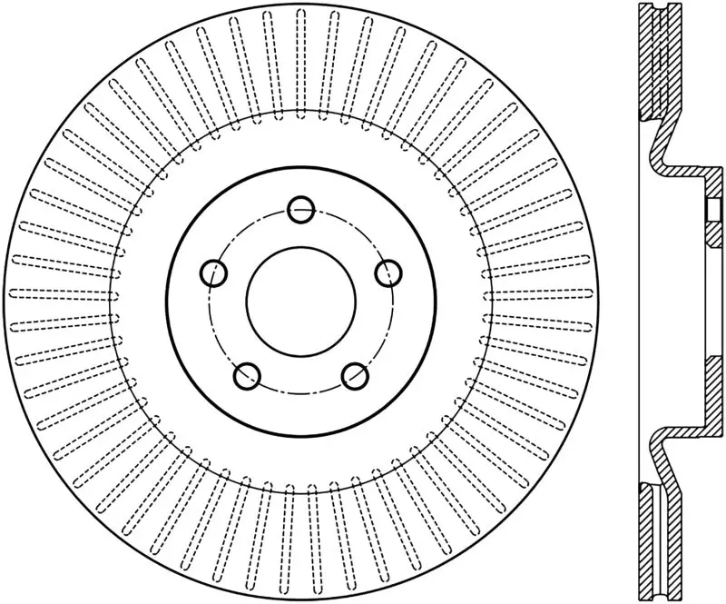 Stoptech Sport Slotted 16-18 Ford Focus Rs Front Left Cryo Rotor 1