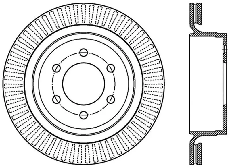 Stoptech 12-14 Ford F-150 W/ 6 Lug Rear Left Slotted Sport Cryo Brake Rotor 1