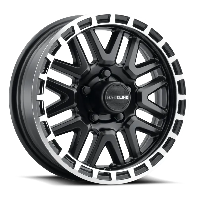 Raceline 953Bm Krank 14X6in / 5X114.3 Bp / 0Mm Offset / 3.19Mm Bore - Black & Machined Wheel 1