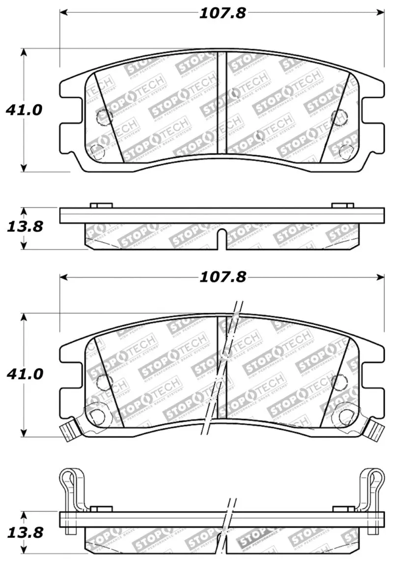 Stoptech Sport Brake Pads W/Shims And Hardware - Front 1