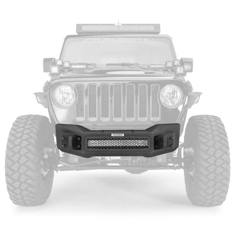 Go Rhino 07-20 Jeep Wrangler Jl/Jlu/Jk/Jku/Gladiator Jt Rockline Front Stubby Bumper 1