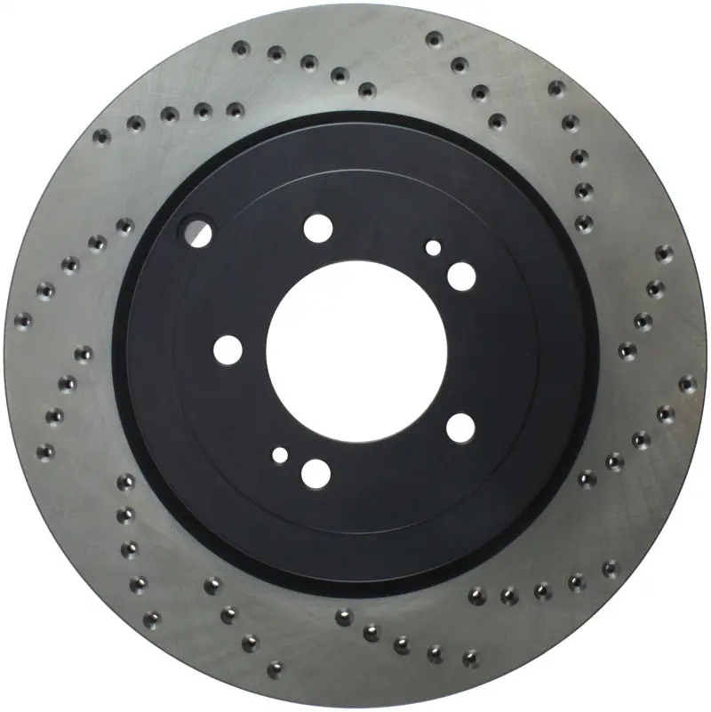 Stoptech 08 Mitsubishi Evo Awd Drilled Left Rear Rotor 1