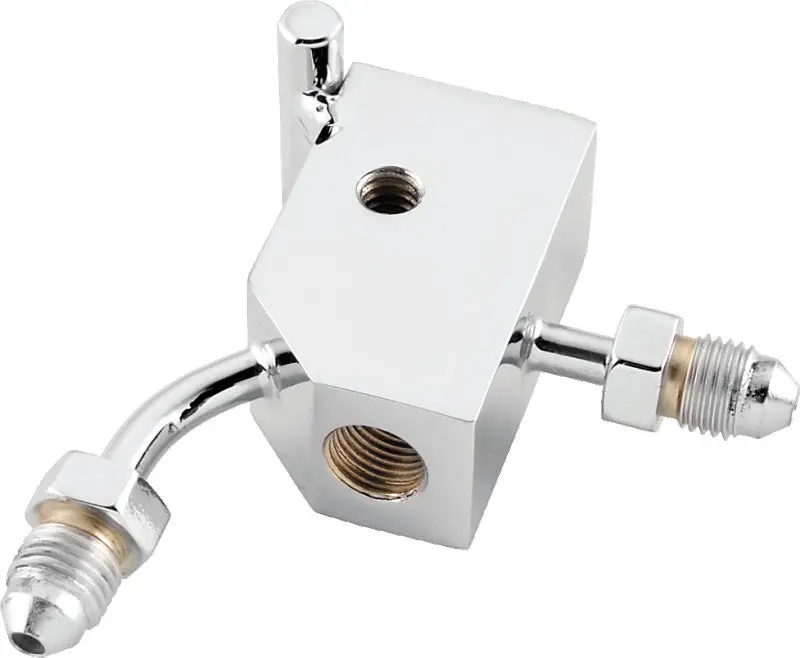 Twin Power Chrome Brake Tee 90 Degree Male An3 W 1/8 Npt Port Custom 1
