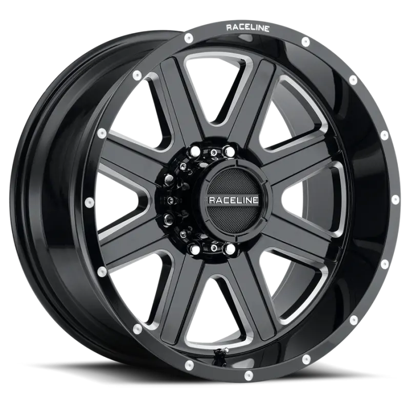 Raceline 940M Hostage 16X8in / 5X139.7 Bp / 0Mm Offset / 106.5Mm Bore - Black & Milled Wheel 1