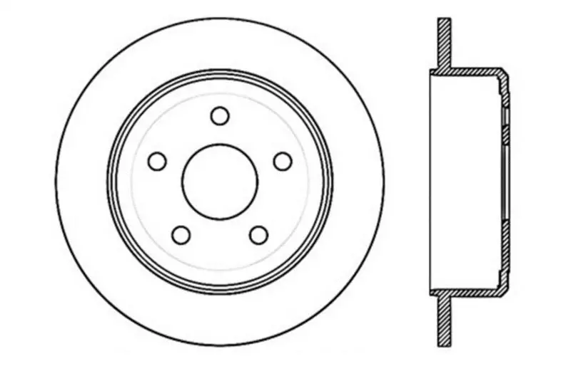 Stoptech 12 Jeep Wrangler Rubicon Drilled Left Rear Rotor 1