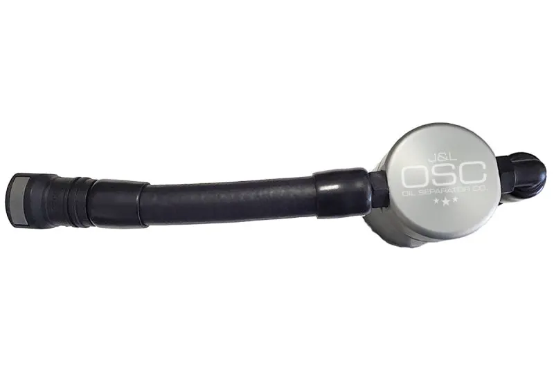 J&L 05-10 Ford Mustang Gt Driver Side Oil Separator 3.0 V2 - Clear Anodized 1