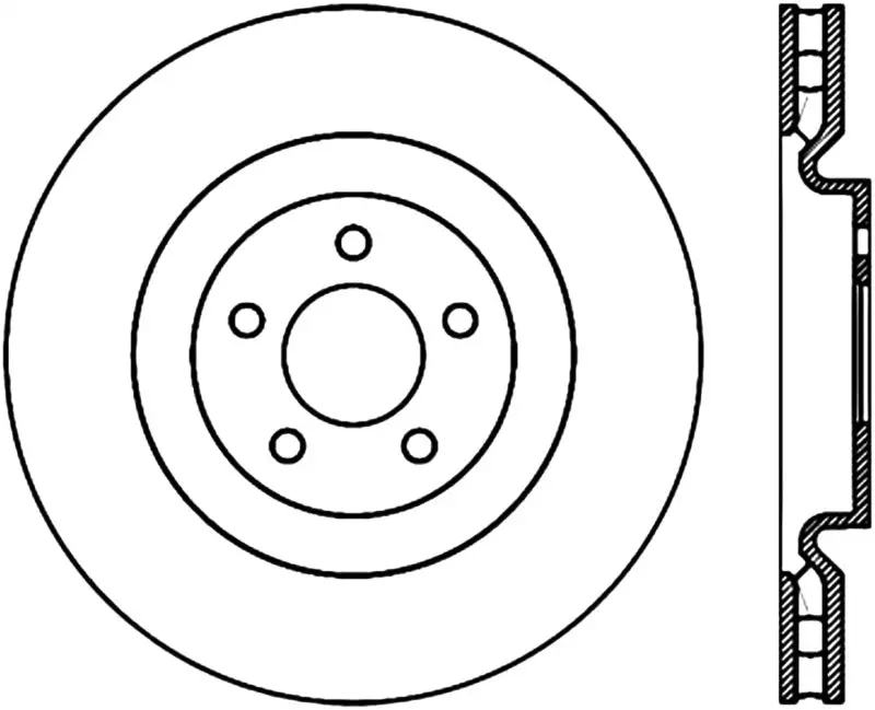 Stoptech 07-13 Mustang Shelby / 11-13 Mustang Gt Front Left Slotted & Drilled Cryo-Stop Brake Rotor 1