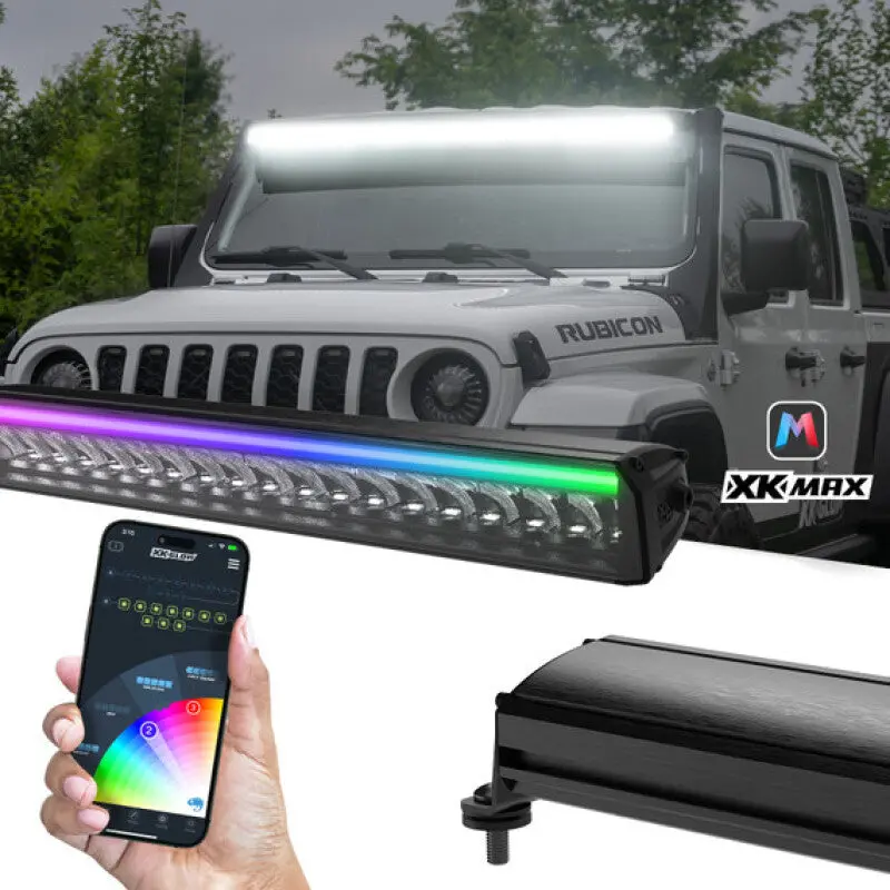 Xk Glow 50In Offroad Light Bar W/ Rgbw Chasing Drl & App Control 1