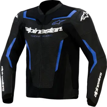 Alpinestars Gp Force V2 Airflow Leather Jacket - Black/Metallic Blue - Us 46 / Eu 56 3100326-1591-56 1