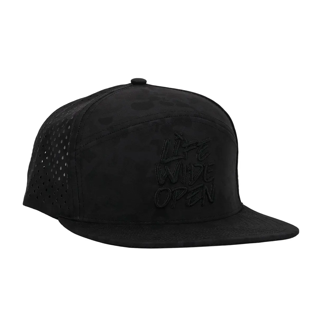 Black Camo 3D Flat Brim Hat 1