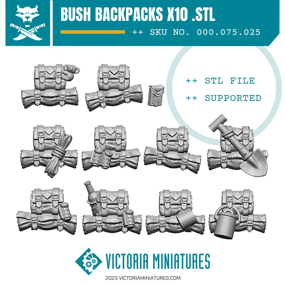 Van Diemen's World Devils Backpacks X10 .Stl Download 1
