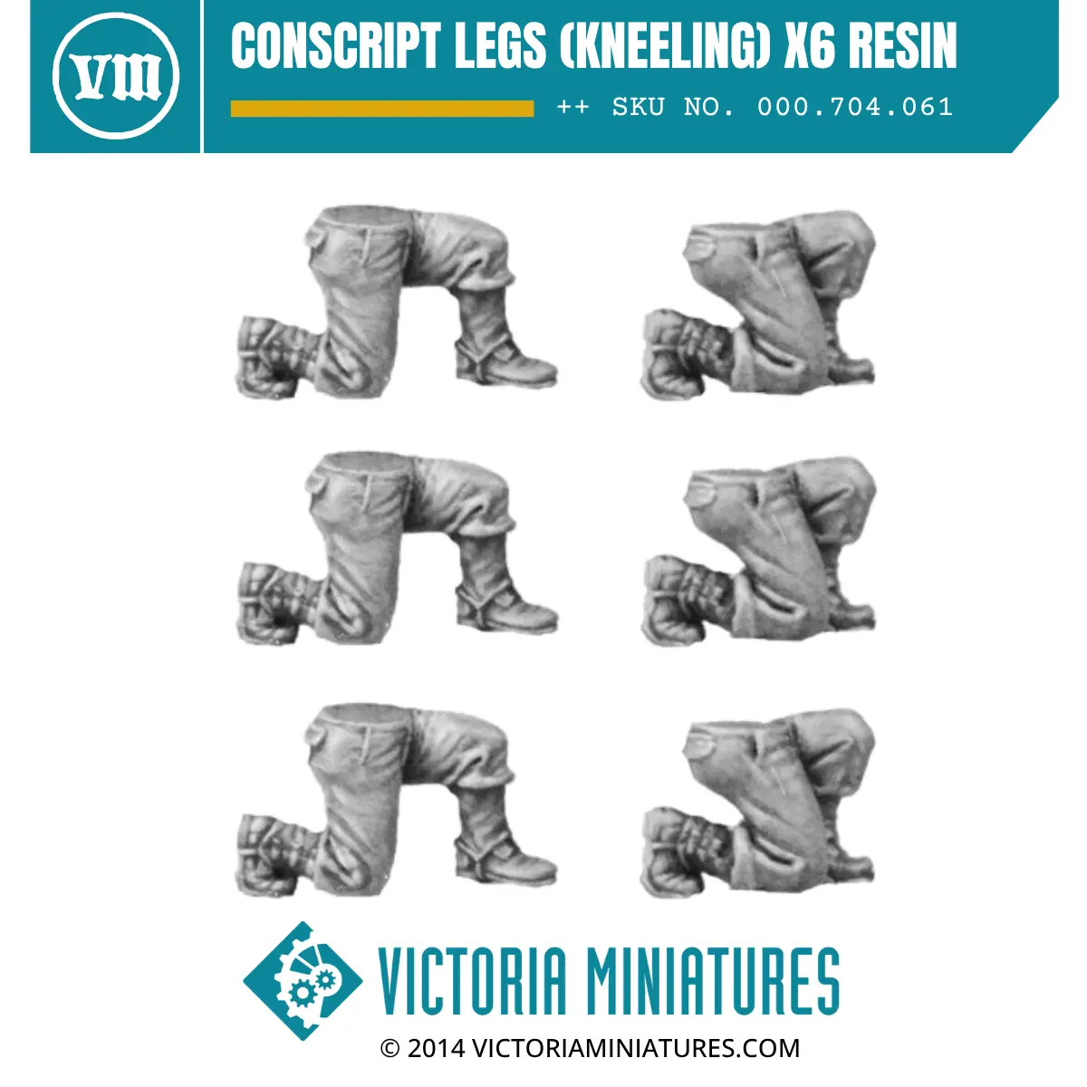 Conscript Legs (Kneeling) X6 Resin 1